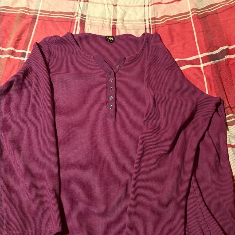 Lee Deep Purple Ribbed Top